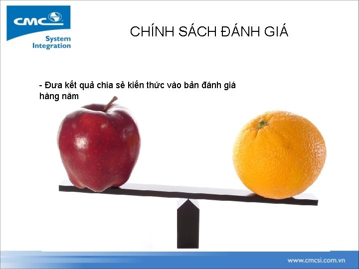 CHÍNH SÁCH ĐÁNH GIÁ - Đưa kết quả chia sẻ kiến thức vào bản