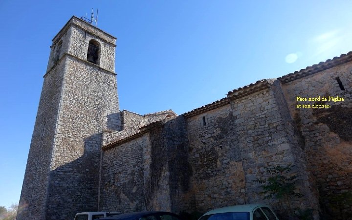 Face nord de l’église et son clocher. 