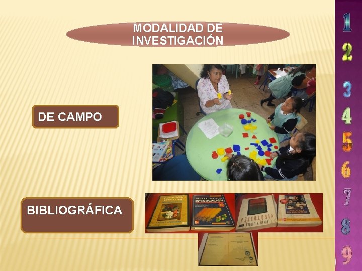 MODALIDAD DE INVESTIGACIÓN DE CAMPO BIBLIOGRÁFICA 