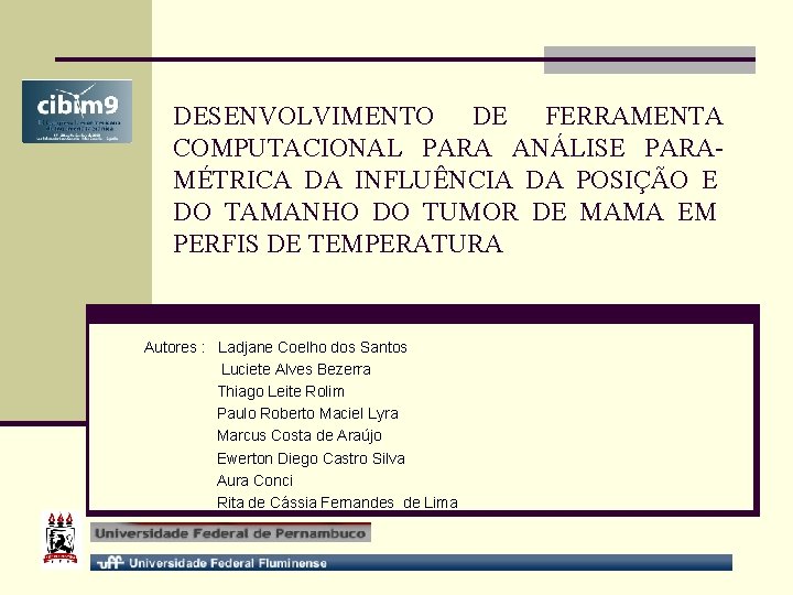 DESENVOLVIMENTO DE FERRAMENTA COMPUTACIONAL PARA ANÁLISE PARAMÉTRICA DA INFLUÊNCIA DA POSIÇÃO E DO TAMANHO