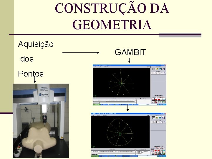 CONSTRUÇÃO DA GEOMETRIA Aquisição dos Pontos GAMBIT 