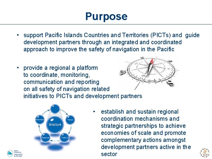 Purpose • support Pacific Islands Countries and Territories (PICTs) and guide development partners through