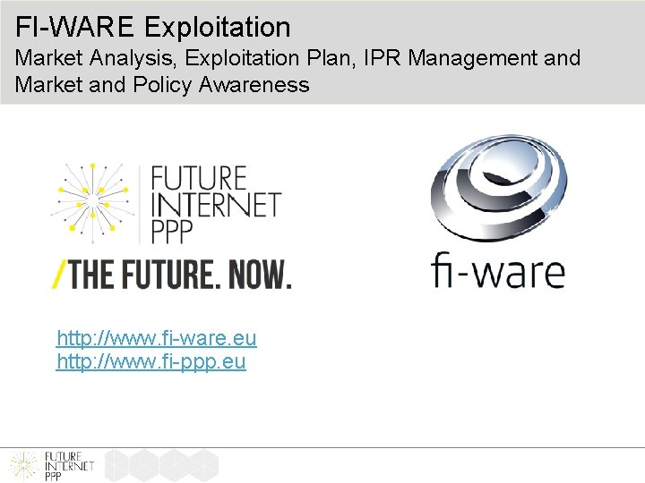 FI-WARE Exploitation Market Analysis, Exploitation Plan, IPR Management and Market and Policy Awareness http:
