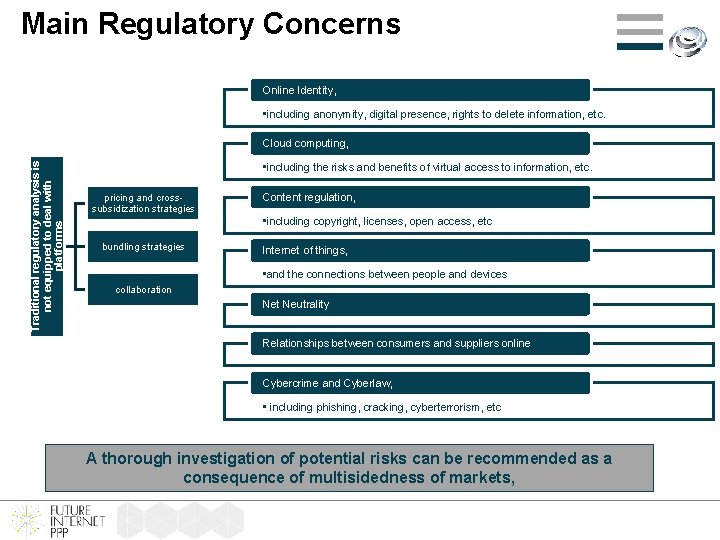 Main Regulatory Concerns Online Identity, • including anonymity, digital presence, rights to delete information,