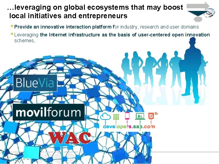 …leveraging on global ecosystems that may boost local initiatives and entrepreneurs § Provide an