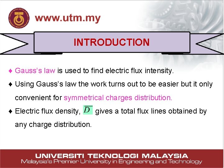 INTRODUCTION ¨ Gauss’s law is used to find electric flux intensity. ¨ Using Gauss’s