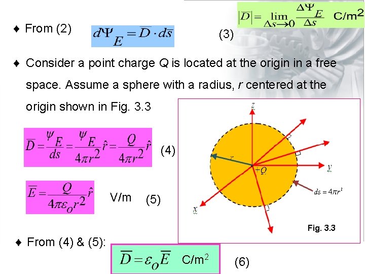 ¨ From (2) (3) ¨ Consider a point charge Q is located at the