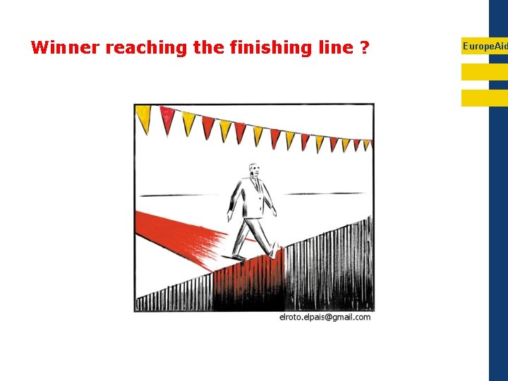 Winner reaching the finishing line ? Europe. Aid 