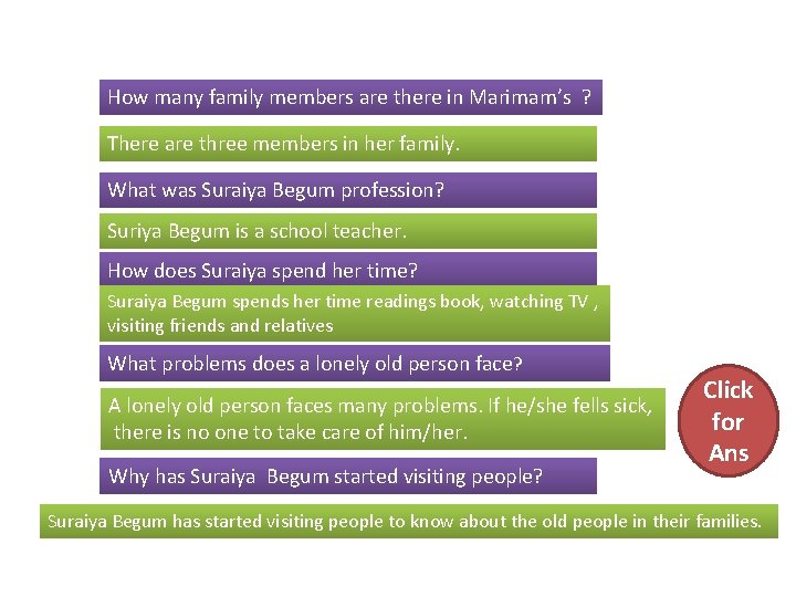 How many family members are there in Marimam’s ? There are three members in