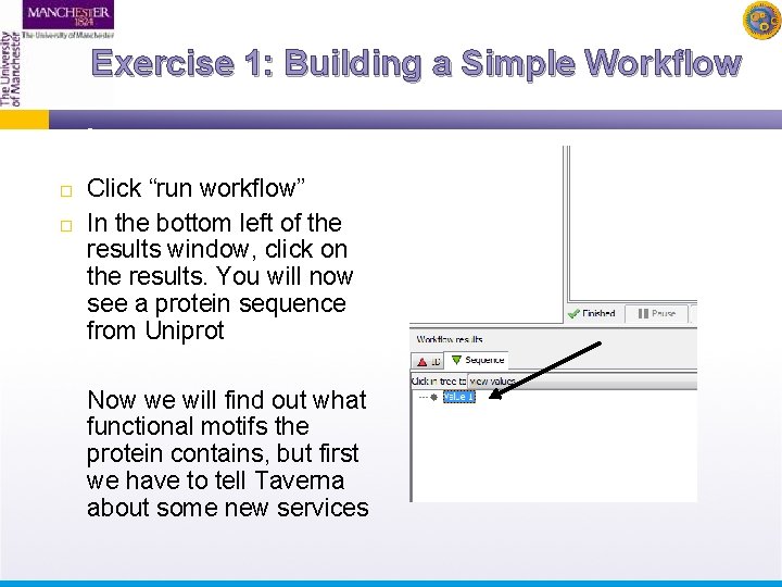 Exercise 1: Building a Simple Workflow Click “run workflow” In the bottom left of