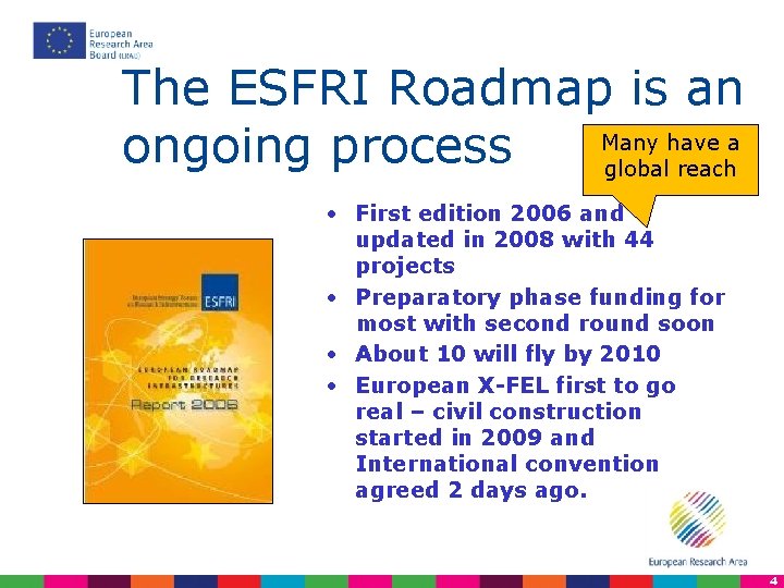 The ESFRI Roadmap is an Many have a ongoing process global reach • First