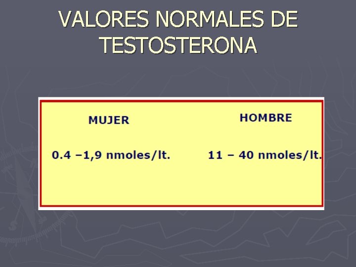 VALORES NORMALES DE TESTOSTERONA 