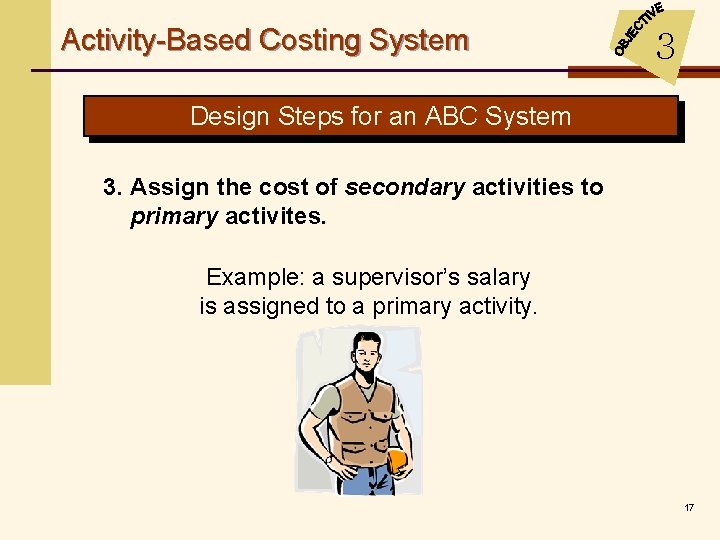 Activity-Based Costing System 3 Design Steps for an ABC System 3. Assign the cost