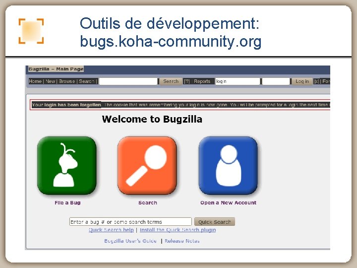 Outils de développement: bugs. koha-community. org 