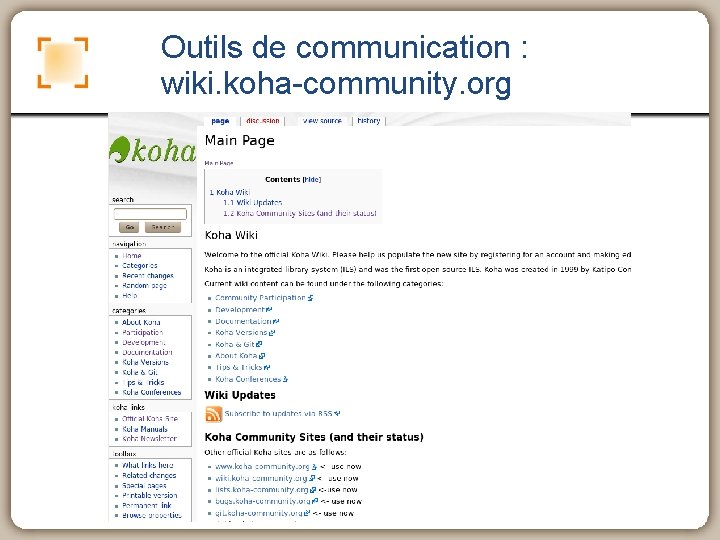 Outils de communication : wiki. koha-community. org 