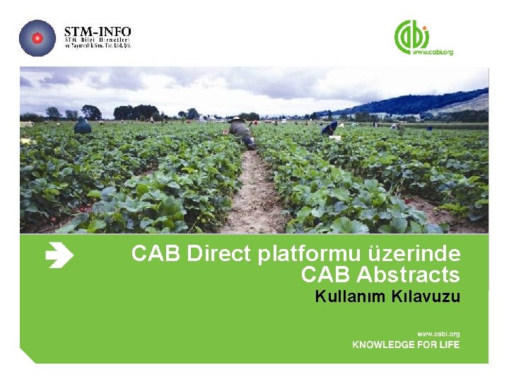 CAB Direct platformu üzerinde CAB Abstracts Kullanım Kılavuzu 