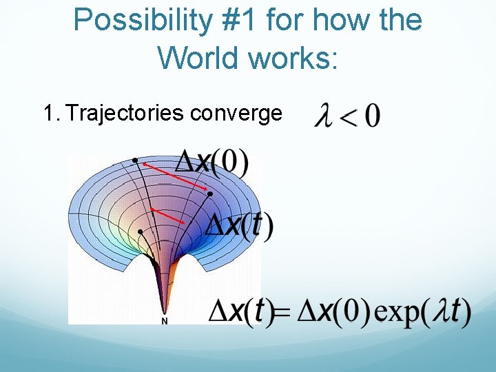 Possibility #1 for how the World works: 1. Trajectories converge 