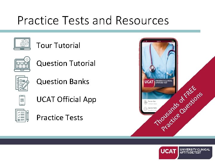 Practice Tests and Resources Tour Tutorial Question Banks UCAT Official App Practice Tests E