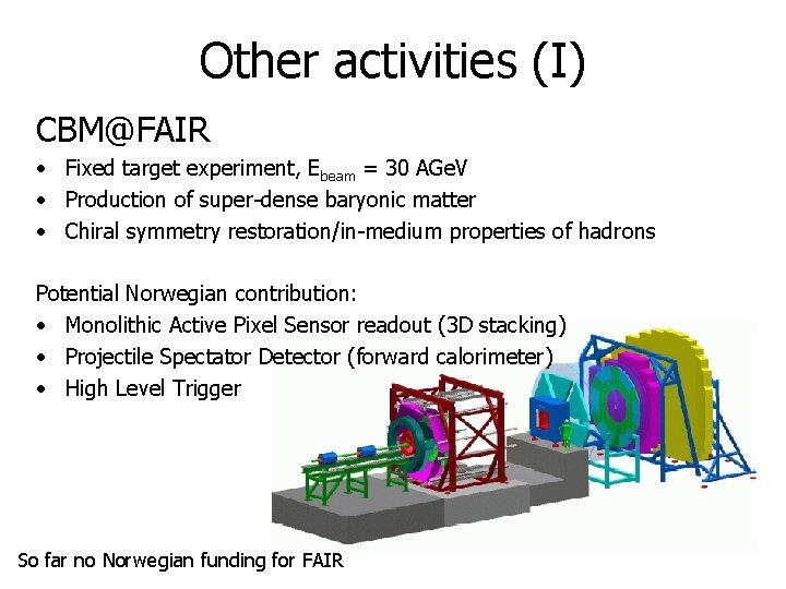 Other activities (I) CBM@FAIR • Fixed target experiment, Ebeam = 30 AGe. V •