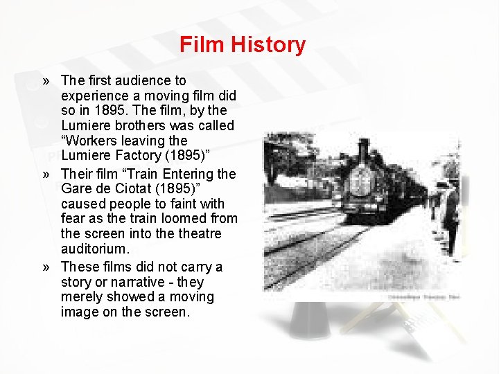 Film History » The first audience to experience a moving film did so in