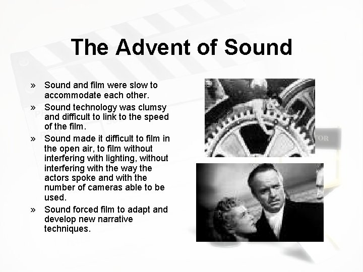 The Advent of Sound » Sound and film were slow to accommodate each other.