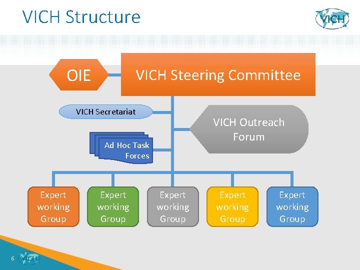 VICH Structure OIE VICH Steering Committee VICH Secretariat VICH Outreach Forum Ad Hoc Task