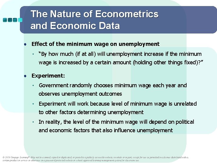The Nature of Econometrics and Economic Data ● Effect of the minimum wage on
