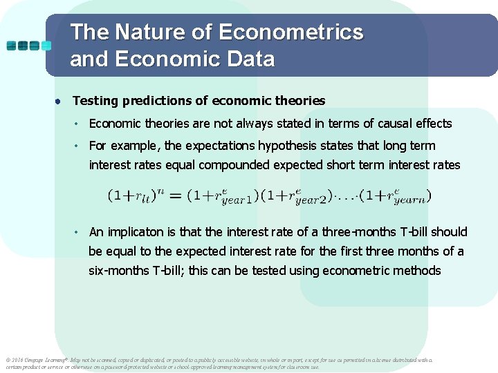 The Nature of Econometrics and Economic Data ● Testing predictions of economic theories •