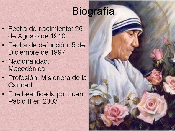 Biografía • Fecha de nacimiento: 26 de Agosto de 1910 • Fecha de defunción: