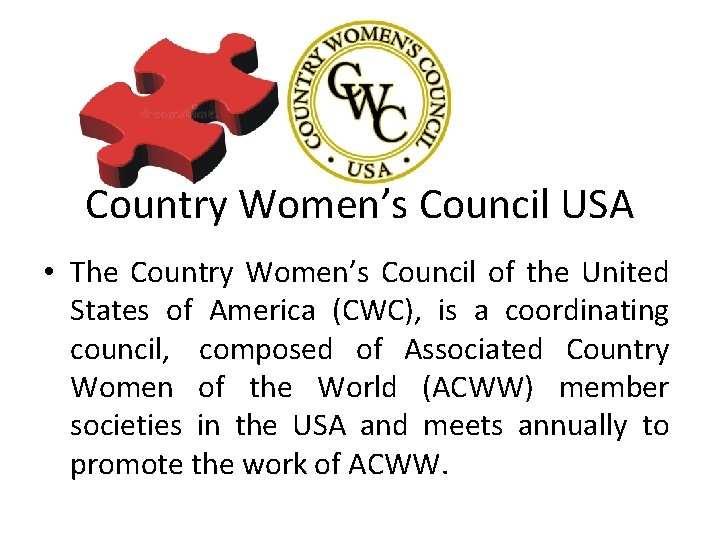 Country Women’s Council USA • The Country Women’s Council of the United States of