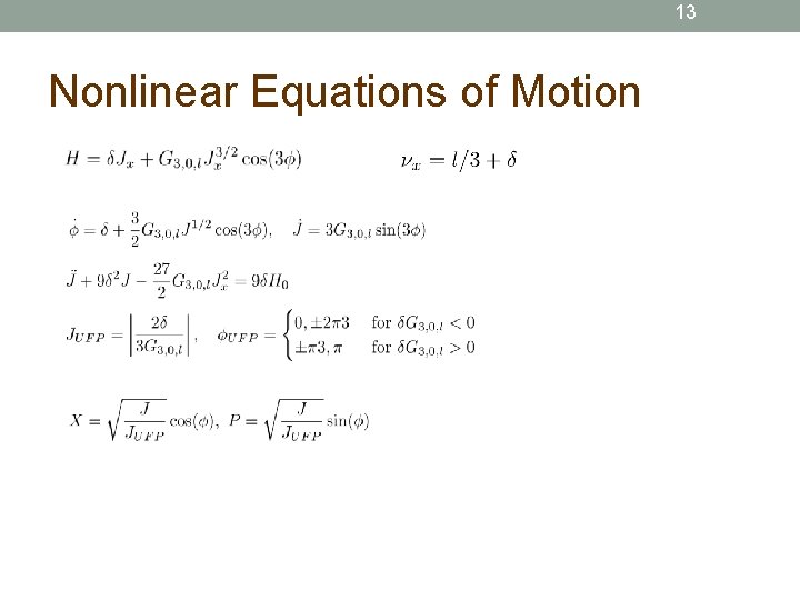 13 Nonlinear Equations of Motion 