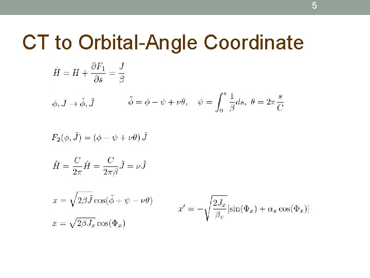 5 CT to Orbital-Angle Coordinate 