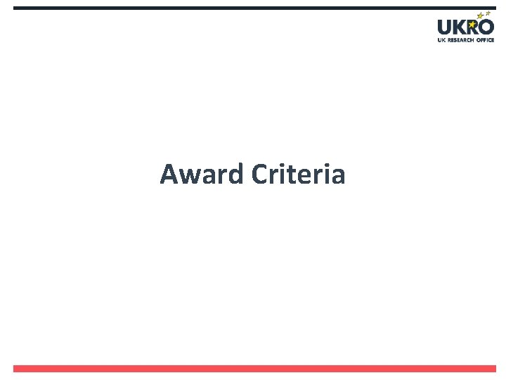Award Criteria 