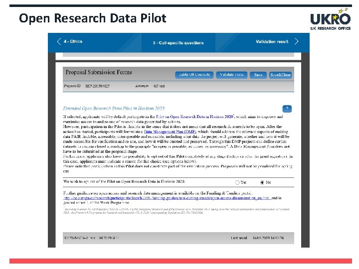 Open Research Data Pilot 