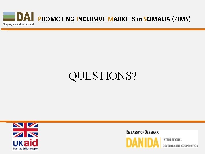 PROMOTING INCLUSIVE MARKETS in SOMALIA (PIMS) QUESTIONS? 