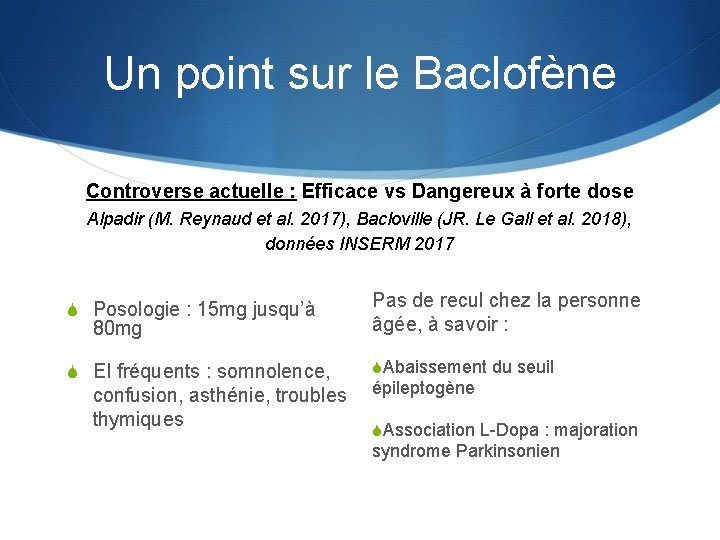 Un point sur le Baclofène Controverse actuelle : Efficace vs Dangereux à forte dose