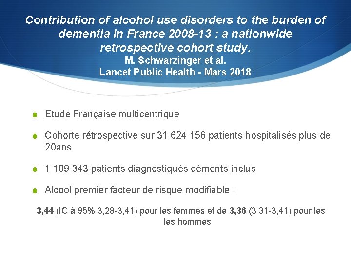 Contribution of alcohol use disorders to the burden of dementia in France 2008 -13