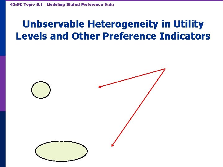 42/54: Topic 5. 1 – Modeling Stated Preference Data Unbservable Heterogeneity in Utility Levels