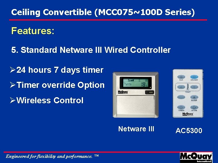 Ceiling Convertible MCC 075100 D Series MCC 075100