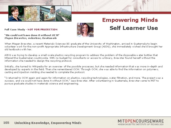 Empowering Minds Full Case Study - NOT FOR PROJECTION Self Learner Use ‘We could