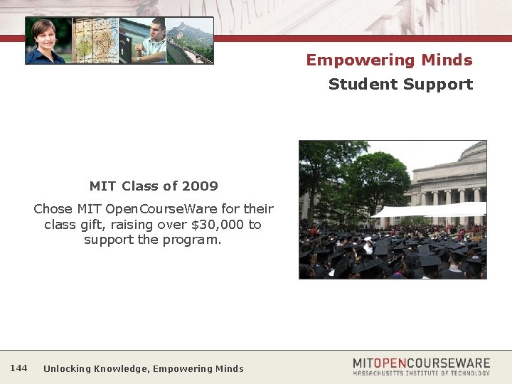 Empowering Minds Student Support MIT Class of 2009 Chose MIT Open. Course. Ware for