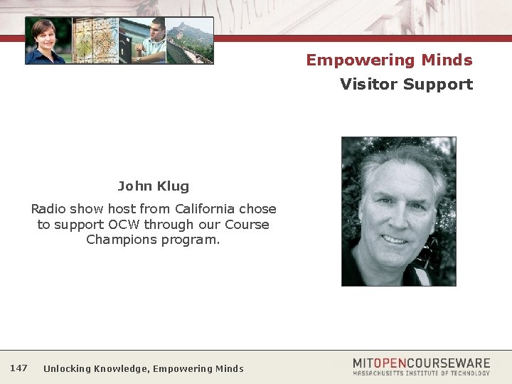 Empowering Minds Visitor Support John Klug Radio show host from California chose to support