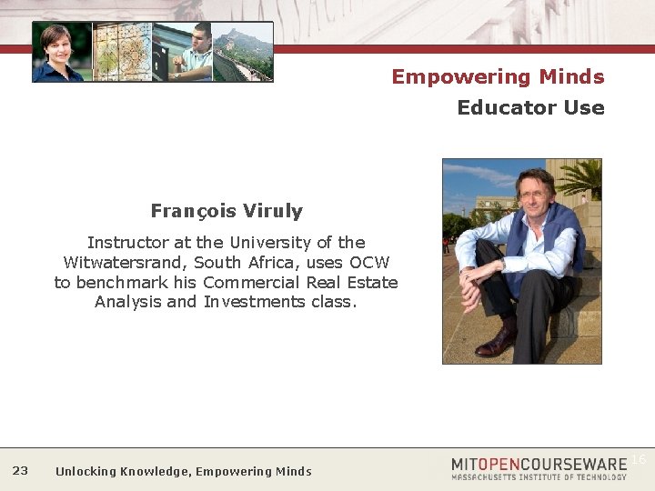 Empowering Minds Educator Use François Viruly Instructor at the University of the Witwatersrand, South