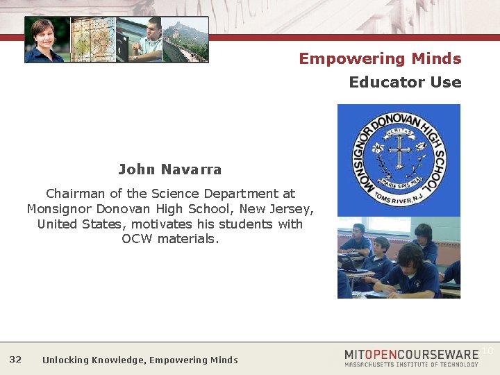 Empowering Minds Educator Use John Navarra Chairman of the Science Department at Monsignor Donovan