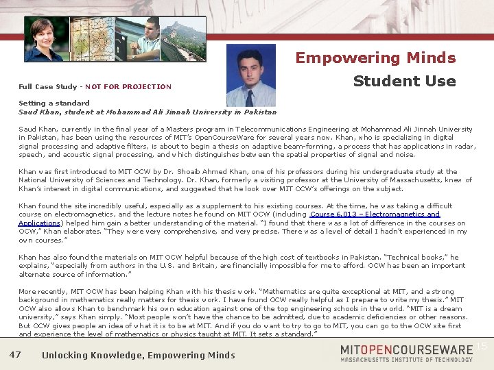 Empowering Minds Full Case Study - NOT FOR PROJECTION Student Use Setting a standard