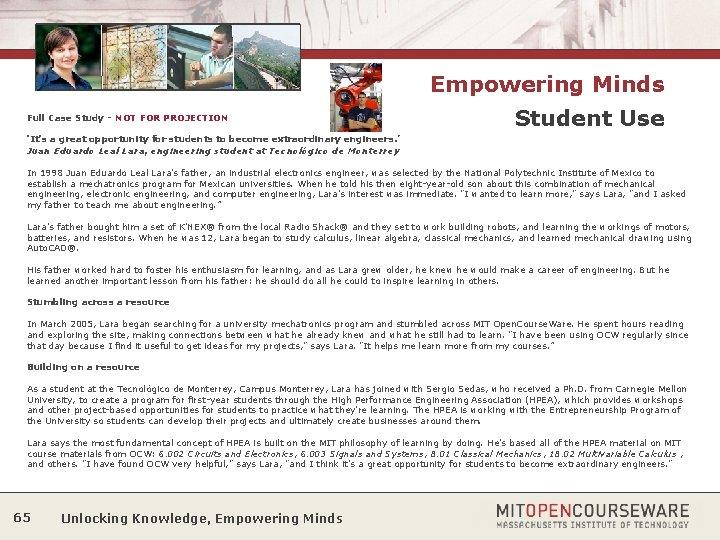 Empowering Minds Full Case Study - NOT FOR PROJECTION Student Use ‘It's a great