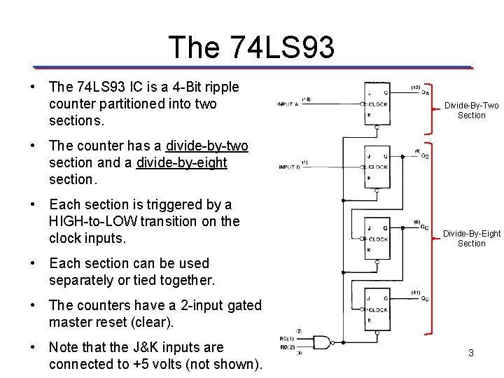 The 74 LS 93 • The 74 LS 93 IC is a 4 -Bit