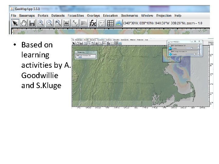 Integrating Geo. Map App • Based on learning activities by A. Goodwillie and S.