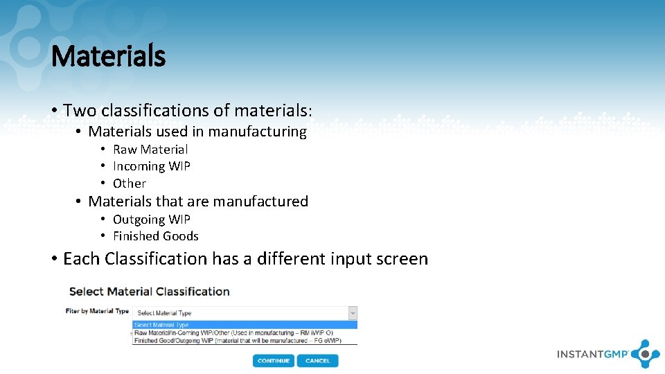 Materials • Two classifications of materials: • Materials used in manufacturing • Raw Material