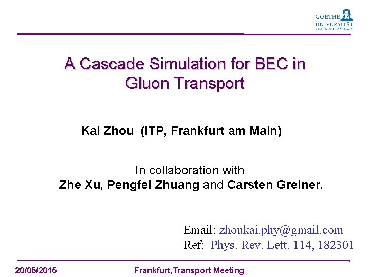 A Cascade Simulation for BEC in Gluon Transport